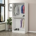 Dulap pentru haine, Minerva, Kale Glass Black, 90x210x52 cm, PAL, Alb/Negru