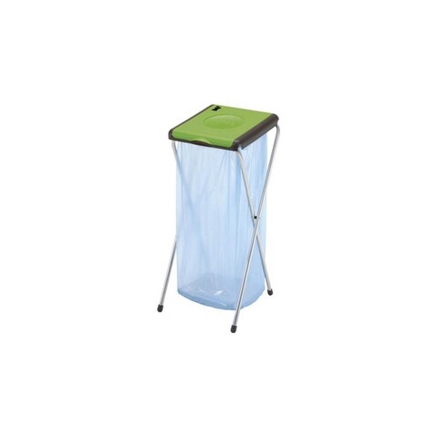 Suport sac menajer, Nature 1, Gimi, 110 L, plastic/otel inoxidabil, verde