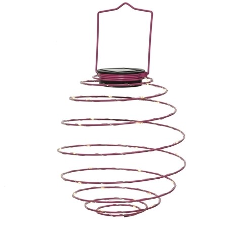 Lampa de gradina Spiral, Lumineo, H22 cm, 45 led-uri, roz