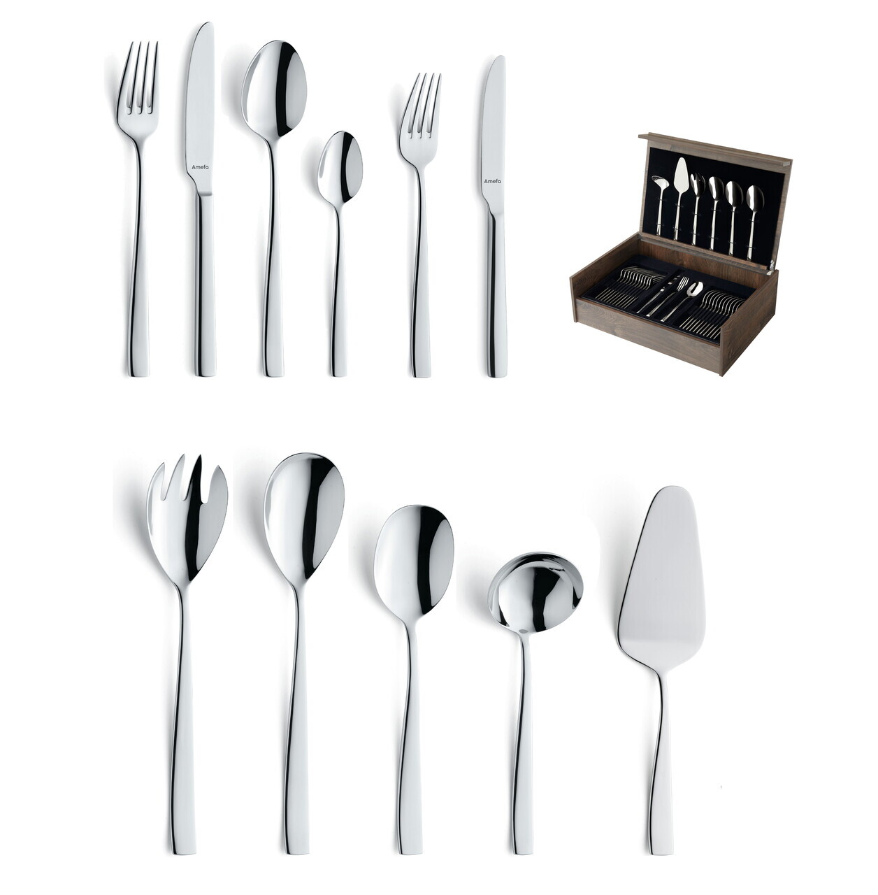 Set tacamuri 78 piese Amefa, Martin, inox 18/10, argintiu — imaginea 15