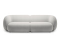 Canapea modulara 4 locuri, Kate, Micadoni, 243x99x76 cm, catifea, gri deschis