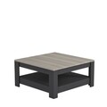 Masuta de cafea, Minima, Grado, 89 x 46 x 89 cm, pal melaminat, gri inchis/stejar