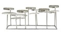 Suport pentru lumanari, Silver, Mauro Ferretti, 5 lumanari, 40x15.5 cm, fier