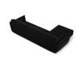 Coltar stanga 4 locuri, Kaelle, Micadoni Home, BL, 308x171x85 cm, catifea, negru