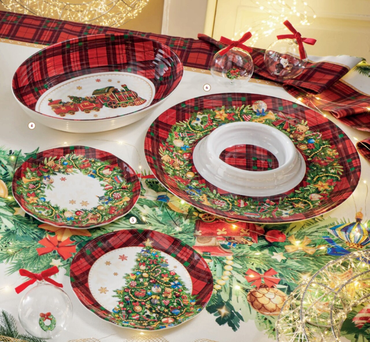 Platou servire, Christmas Oval, Brandani, 33x23x6.5 cm, melamina