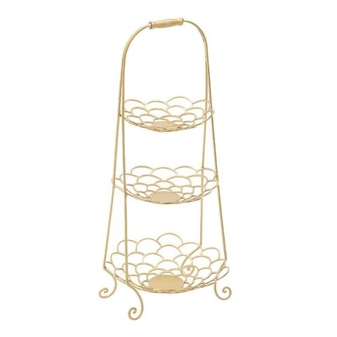 Etajera InArt, 33x75 cm, metal, auriu