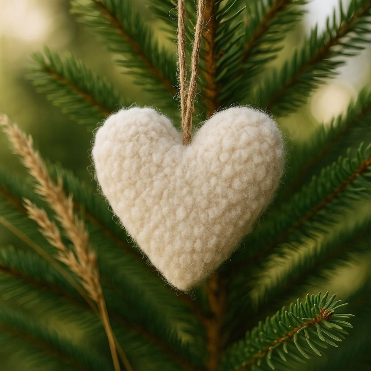 Ornament de Crăciun, 3 Lu Set, 80% POLIESTER/20% IUȚĂ, Alb - imagine 5