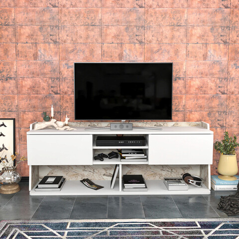 Comoda TV, Retricy, Picas, 160x35x59 cm, PAL, Alb mezoni.ro