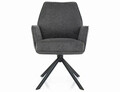 Scaun rotativ Hugo Brego, Signal, 58x46x90 cm, textil/otel, gri inchis/negru