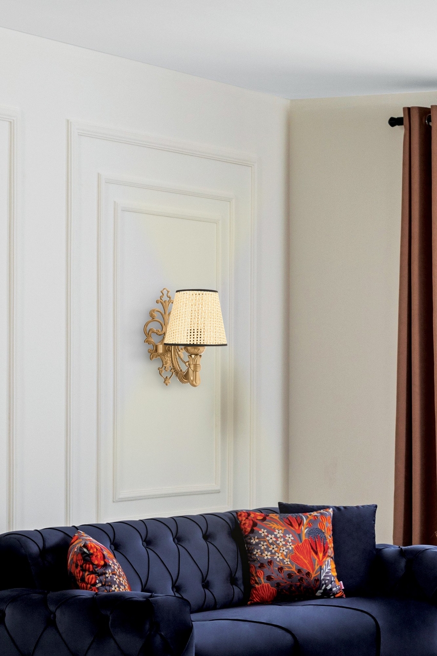 Aplica de perete, Opviq, 390FLH2344, Natural / Aur