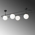 Lustra, Abakus - 4891, Opviq, 124 x 40 x 33 cm, 4 x E27, 40W, negru/alb