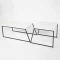 Set masuta de cafea, Decortie, Pal Orta Sehpa, Alb/Negru