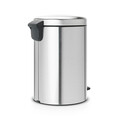 Cos de gunoi cu pedala, Brabantia, NewIcon Fingerprint Proof, 20 L, 38x29x46.7 cm, otel, argintiu