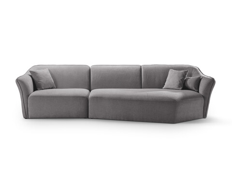 Coltar dreapta 5 locuri, Hailey, Micadoni Home, 292x138x79 cm, tesatura boucle, caramiziu
