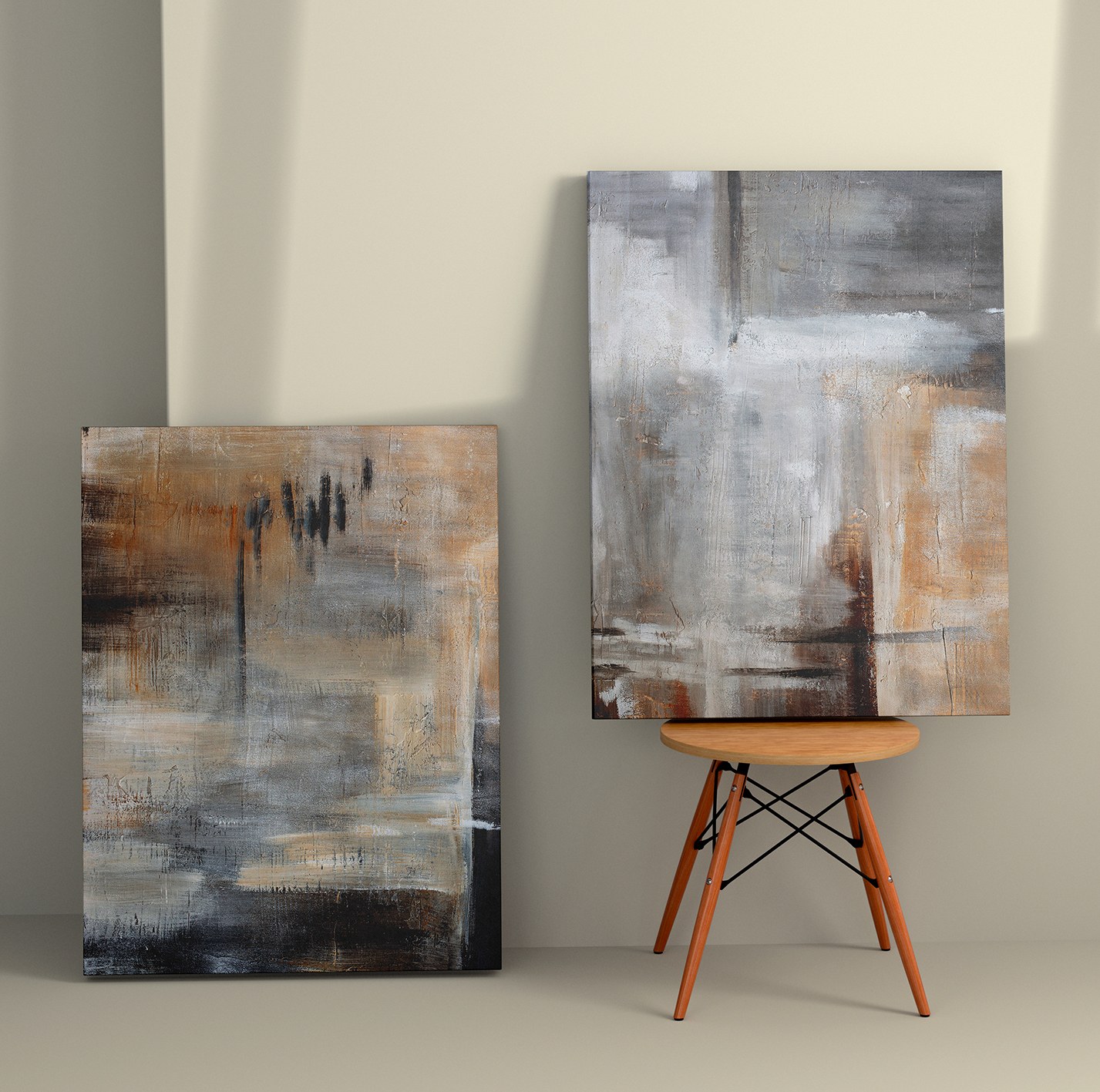 Tablou decorativ, 2KNV4268, Canvas, Lemn, Multicolor