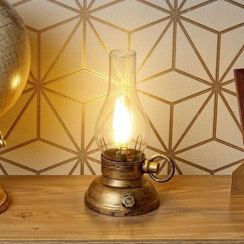 Decoratiune luminoasa lantern, 10.5x13.5x20.5 cm, sticla/plastic