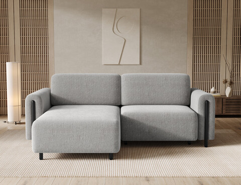 Coltar extensibil stanga 3 locuri ELTAP, LT-BL-04AMO, Acossta, 244x154x95 cm, lemn/poliester, gri deschis/negru