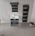 Dulap de baie cu oglindă, Hanah Home, Side 60, Antracit mat