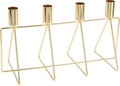 Suport pentru lumanari Geometric, 30x13.5x15 cm, metal, auriu