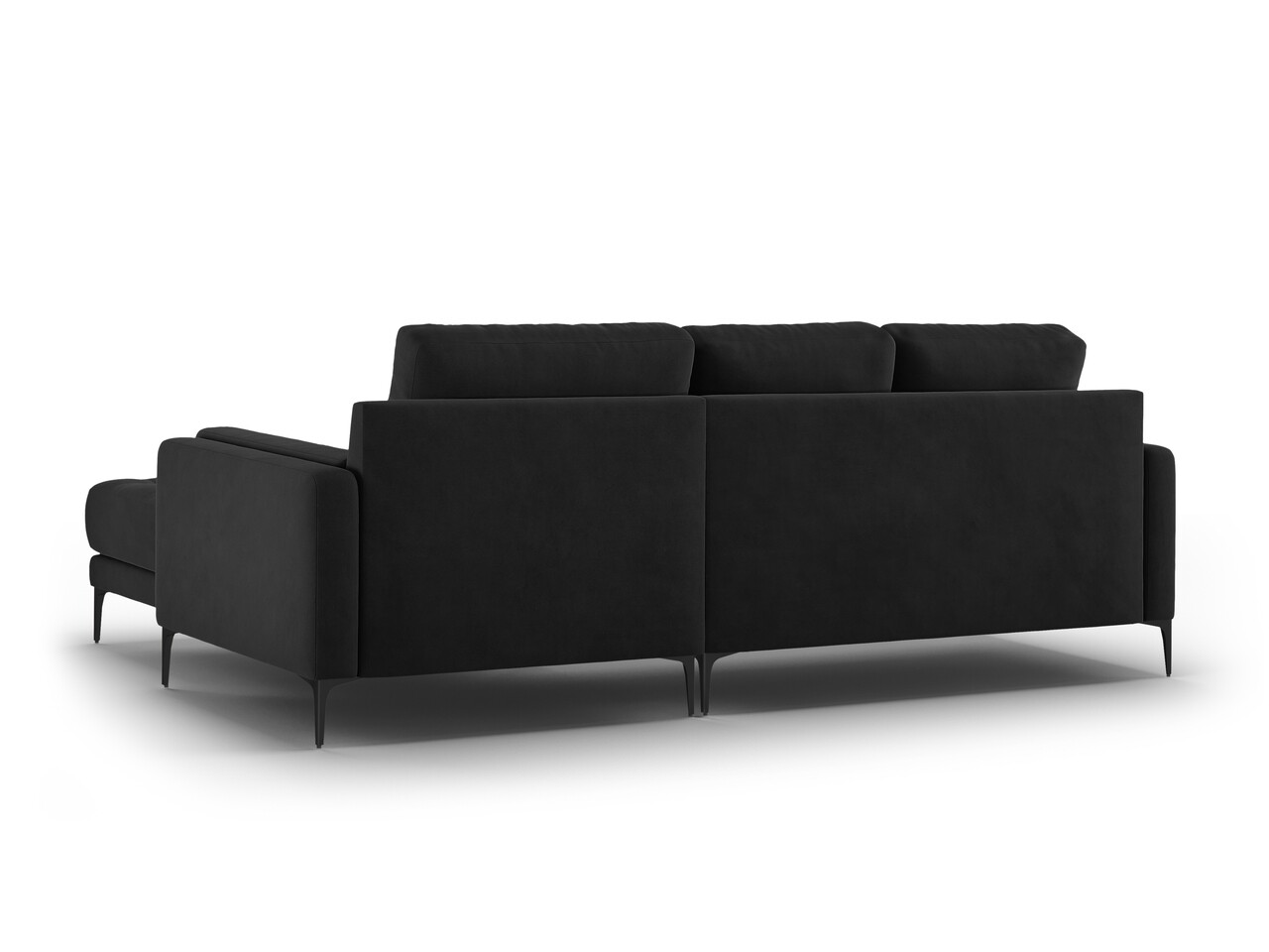 Coltar Dreapta, Orrino, Mazzini Sofas, 4 Locuri, 242x164x82 Cm, Catifea, Negru