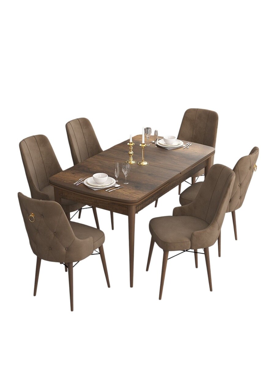 Set masa extensibila si scaune, Hanah Home, Are, Baroc / Maro - view 2