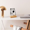 Decoratiune, Serenity, 26x8x17 cm, Metal, Lemn/Negru