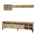 Mobilier pentru living Debbie, Emerald, 2 piese, 180x35x52 cm, natural