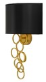 Aplica de perete Rich, Mauro Ferretti, 1 x E27, 20W, 30x20x50 cm, fier, auriu/negru