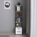 Corp biblioteca, Retricy, Robbins, 39x39x160 cm, PAL, Alb/Negru