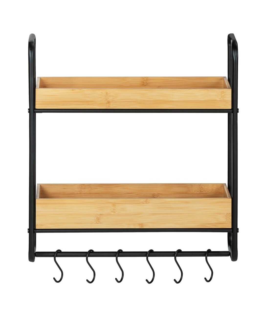 Etajera bucatarie/baie, Wenko, Loft, 15 x 48 x 52 cm, bambus/metal, negru/maro - 2 | YEO