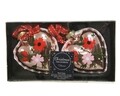 Set 2 globuri Heart glass flower, Decoris, Ø8 cm, sticla, multicolor