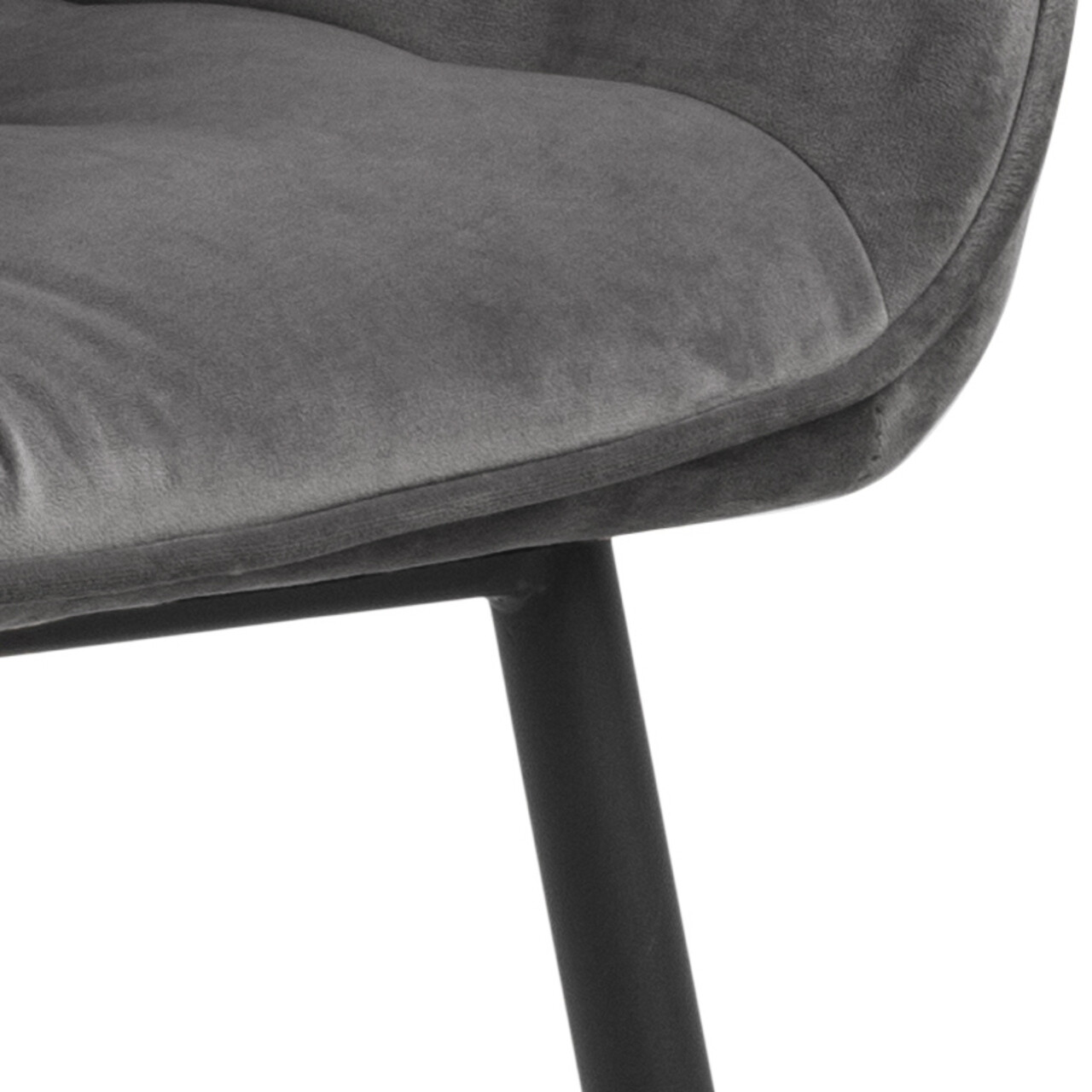 Scaun Brooke, Actona, 58x55x83 cm, catifea/otel, gri inchis - view 4