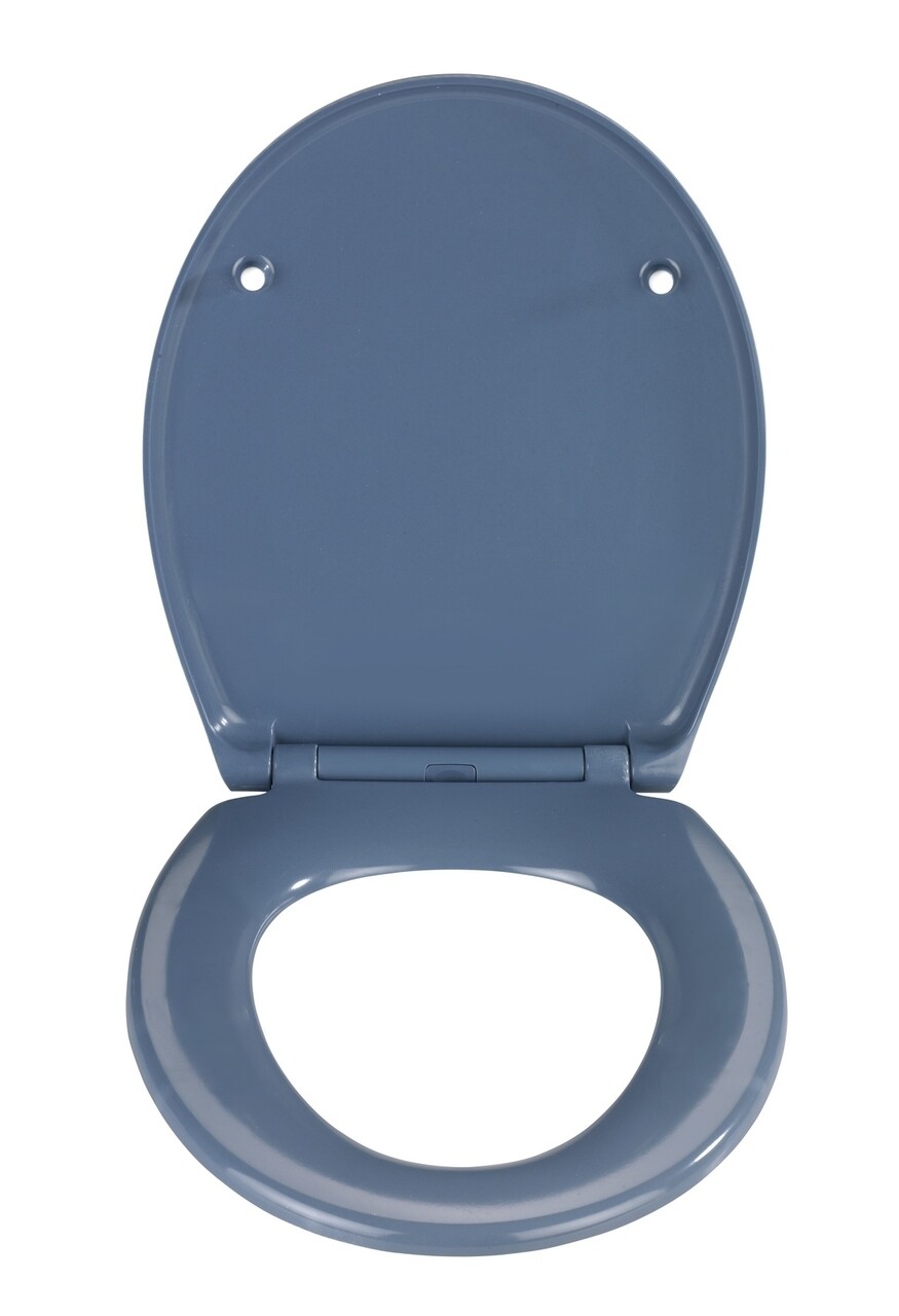 Capac de toaleta cu sistem de automat de coborare, Wenko, Samos Blue, 37.5 x 44.5 cm, duroplast, albastru - 1 | YEO