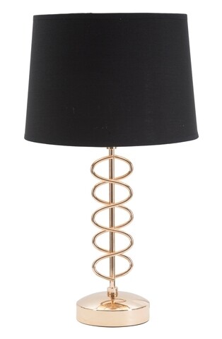 Lampa de masa Spiral, Mauro Ferretti, 1 x E27, 40W, fier/poliester, negru/auriu Mauro Ferretti