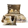 Lenjerie de pat dubla King size, 4 piese, The Club Cotton, World Map, bumbac ranforce, 145 TC, multicolor