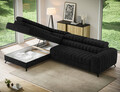 Coltar extensibil stanga 5 locuri ELTAP, LT-06AU, Kanedo, 269x204x86 cm, lemn/poliester, negru