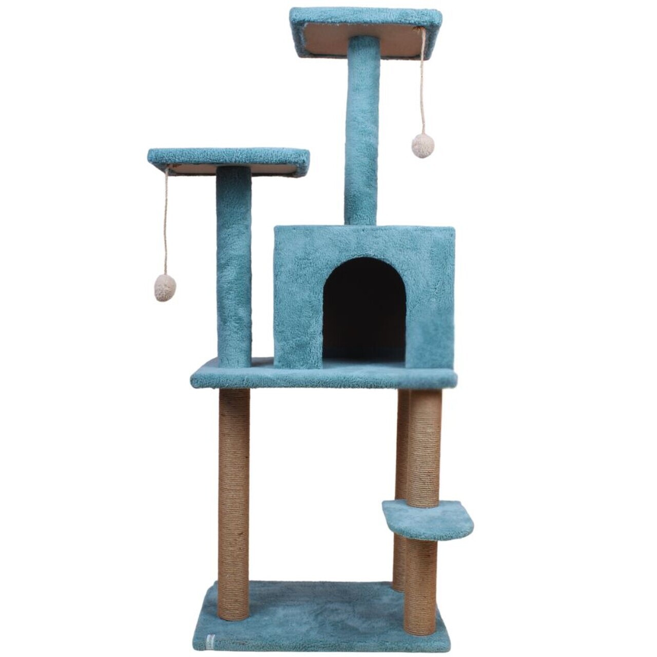 Casă pentru pisici, Paws & Whiskers, Calista, MATERIAL TEXTIL WELSOFT, Turcoaz