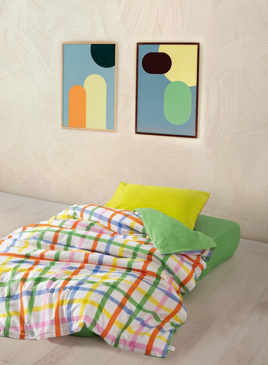 Lenjerie de pat pentru o persoana, Hype - Green, Cozy Home, Bumbac Ranforce
