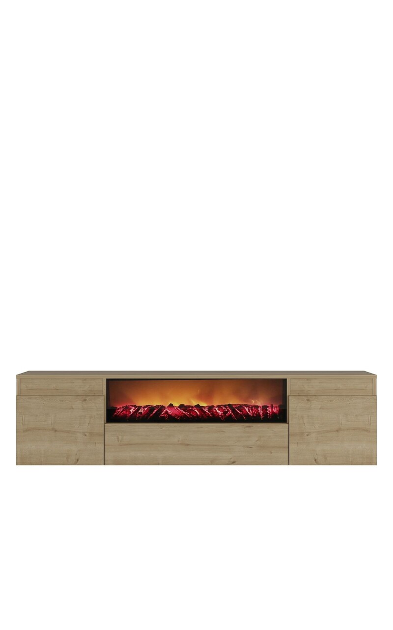 Comoda TV, Hanah Home, Elodi Fireplace, 180x45x34.6 cm, PAL , Maro - view 4