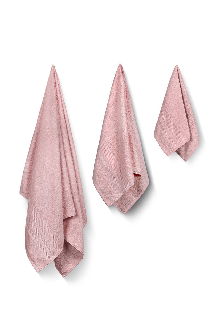 Set prosoape de baie, Whitney, Piramit, Bumbac, Roz prafuit