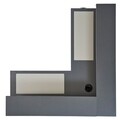 Birou cu retur, Lynne, L.138 l.138 H.91, metal/pal/pvc, gri