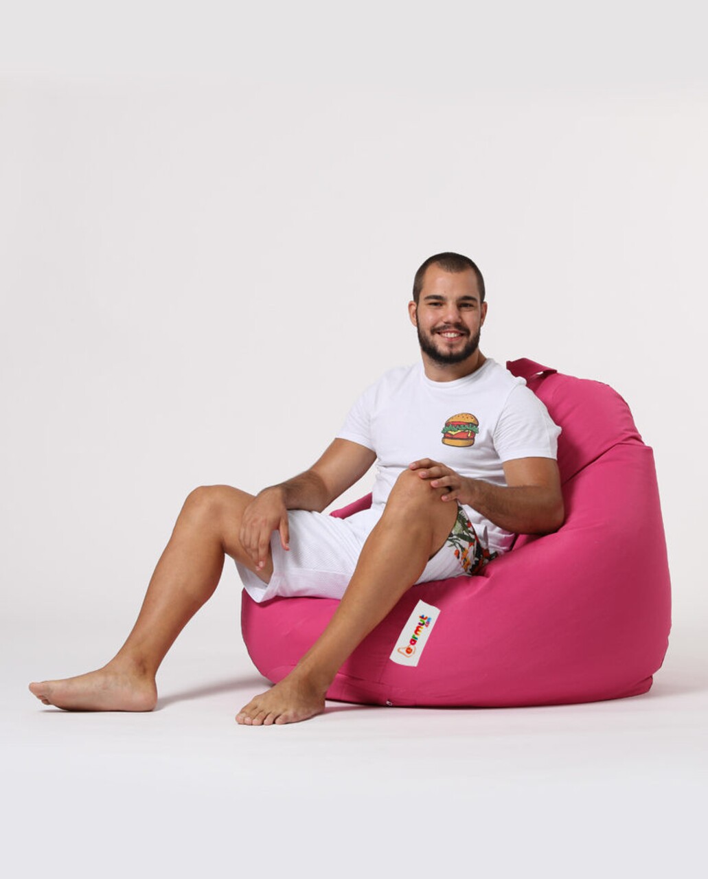 Fotoliu Puf, Bean Bag, Ferndale Premium XXL, 115 X 130 Cm, Poliester Impermeabil, Roz