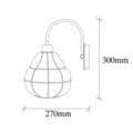 Lampa de perete, Sheen, Safderun - 405-A, E27, 100 W, metal/sticla