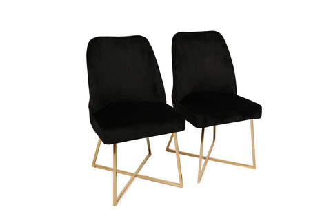 Set scaune (2 bucăți), Nmobb , Madrid 133, Metal, Aur/Negru 133