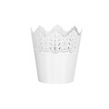 Ghiveci Koronka dantelat 16,5 cm, plastic, alb