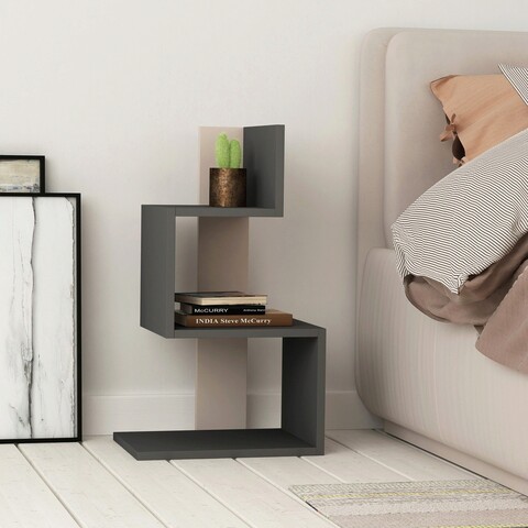 Masuta, decortie, rosie, 42x72x30 cm, antracit / mocha deschis