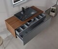 Dulap de baie cu chiuvetă, Hanah Home, Craft 120, Nuc / Antracit