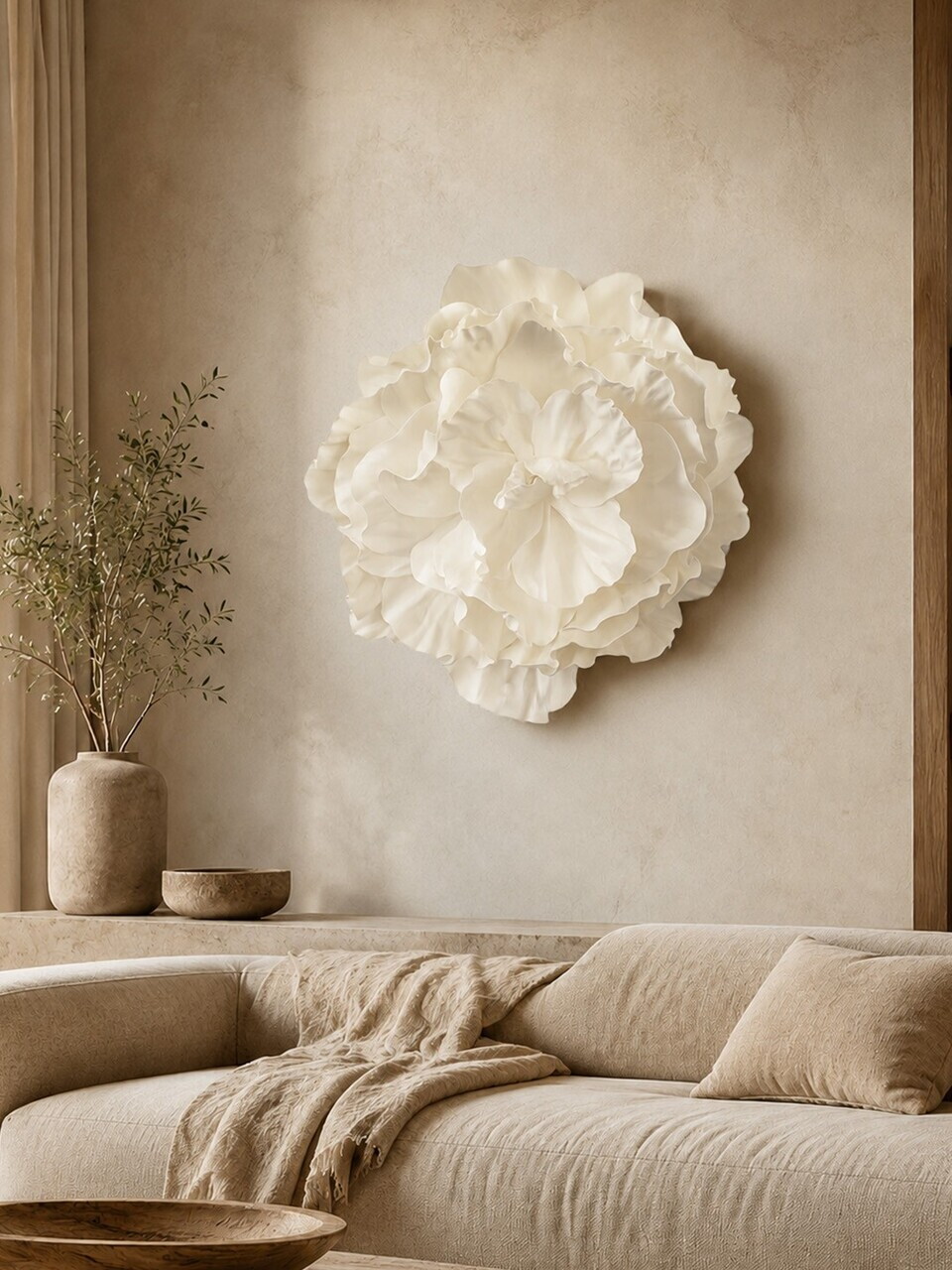 Decoratiune de perete, DM0011, Dimensiune: 65 x 65 cm, Alb — imaginea 4