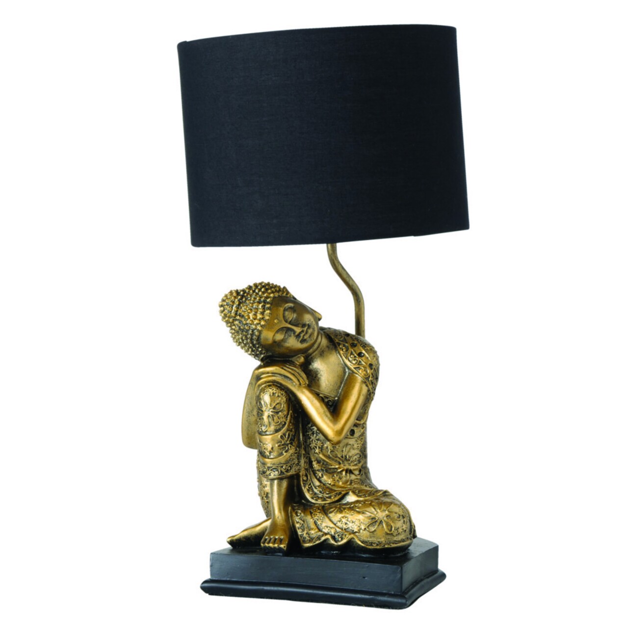 Lampa de masa Buddha, Boltze, 24x48 cm, 1 x E27, 40W, polirasina, auriu