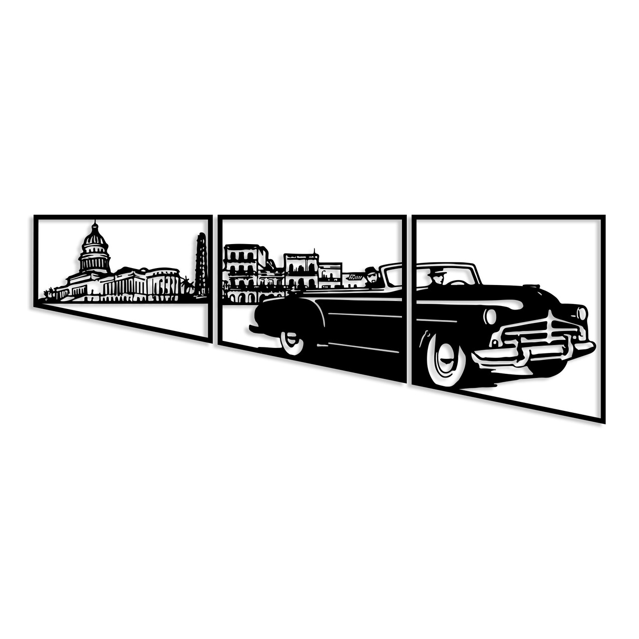 Decoratiune de perete, Oldies Trio B, Grosime: 1,5 mm, Negru - view 4